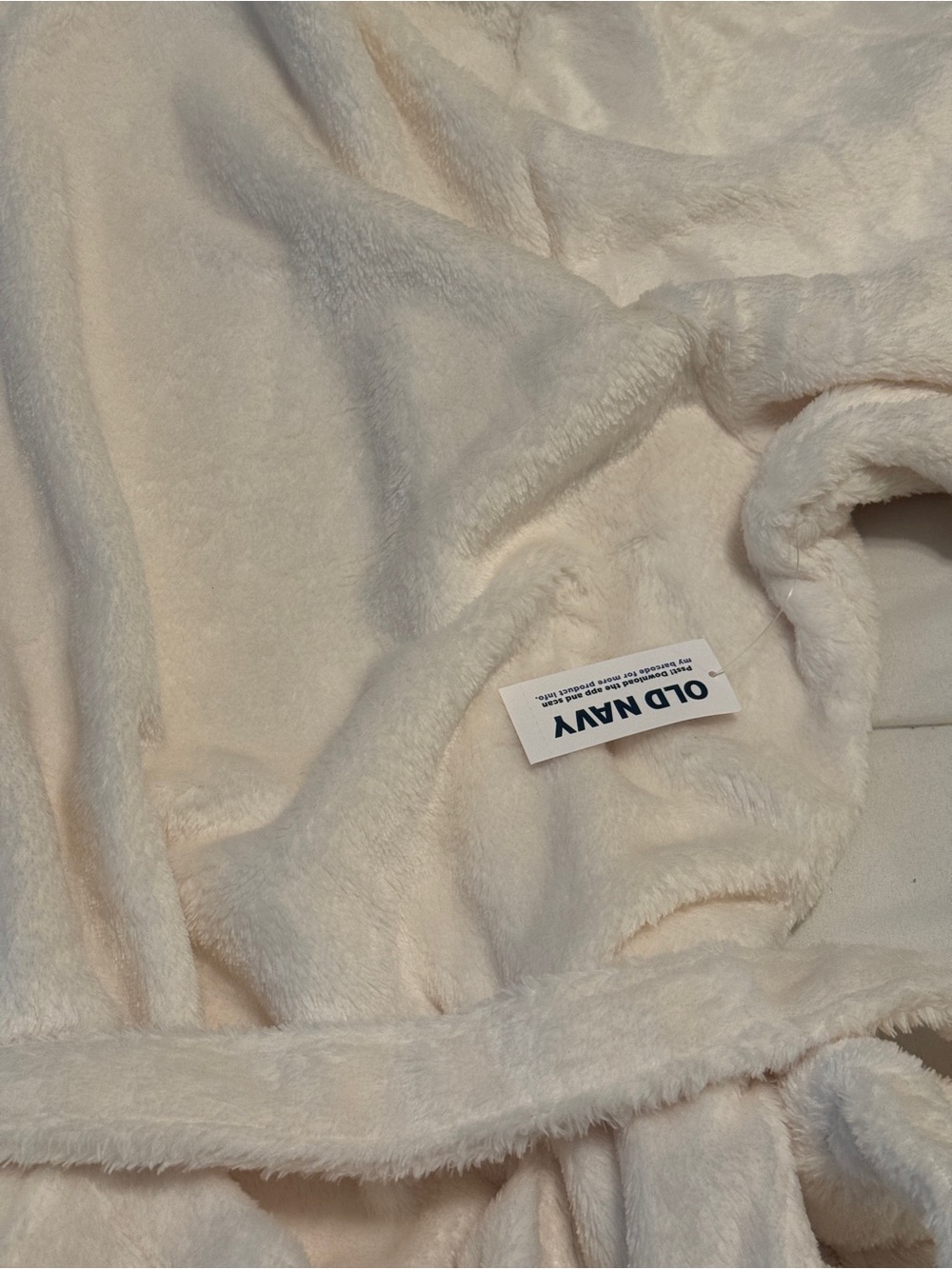 Old Navy Cozy Hooded Plush Bathrobe in Cream- XXL (Brand New) - Picture 4 of 5